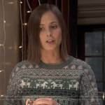 Kimberly’s green fair isle Christmas sweater on The Sex Lives of College Girls