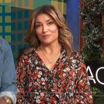 Kit’s black floral ruffle top on Access Hollywood