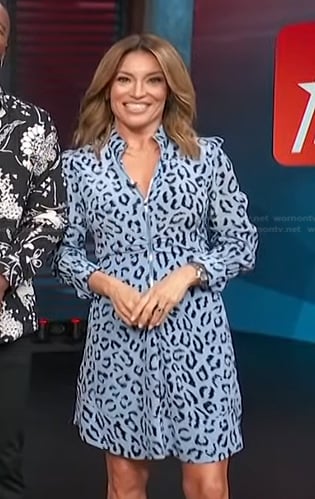 WornOnTV: Kit's blue leopard print dress on Access Hollywood | Kit Hoover | and Wardrobe from TV