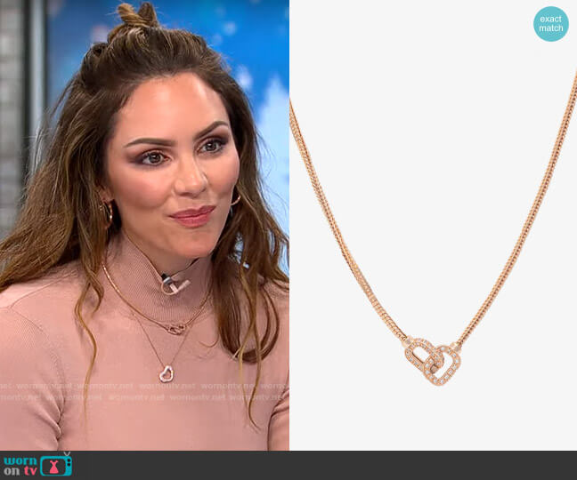 KMF Jewelry 14K Rose Gold KMF Imperial Rope Necklace with Pave' Diamond Eternity Clasp worn by Katharine Mcphee on CBS Mornings