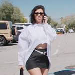 Kourtney’s black knit bag on The Kardashians