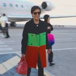 Kris’s colorblock coat on The Kardashians