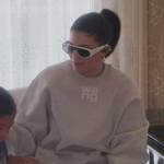 Kylie’s gray logo print sweatshirt on The Kardashians