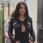 Kylie’s black cutout mini dress on The Kardashians