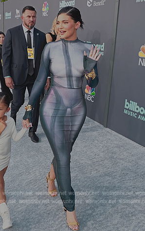 Kylie's silver metallic dress on The Kardashians