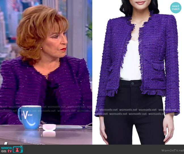 L'Agence Angelina Sequin Tweed Jacket worn by Joy Behar on The View