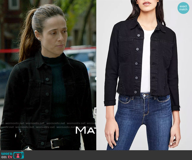 L'Agence Janelle Jacket in Saturated Black worn by Kim Burgess (Marina Squerciati) on Chicago PD