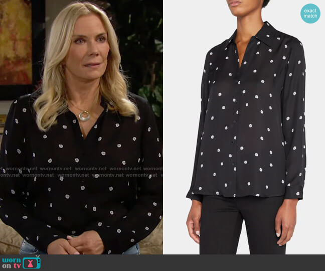 L'Agence Nina Rose Print Blouse worn by Brooke Logan (Katherine Kelly Lang) on The Bold and the Beautiful