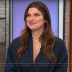 Lake Bell’s navy top and pants set on CBS Mornings