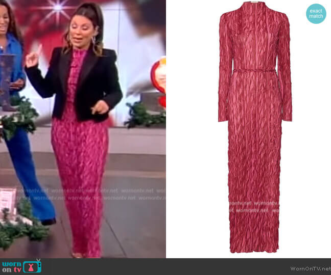 Lapointe Pleated Georgette Maxi Dress worn by Gretta Monahan on The View