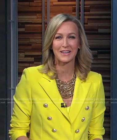 Lara’s yellow double breasted blazer on Good Morning America