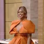 Laverne’s orange cutout mini dress on Live with Kelly and Ryan