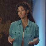 Layla’s turquoise corduroy shirt on All American