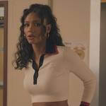 Layla’s white contrast polo sweater on All American Homecoming