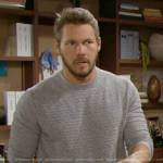 Liam’s grey textured sweater on The Bold and the Beautiful