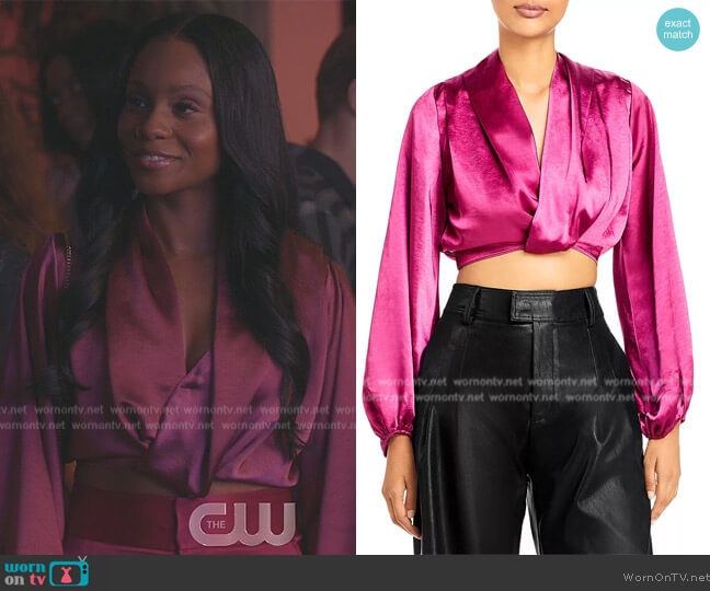 WornOnTV: Simone’s pink satin cropped top on All American Homecoming ...