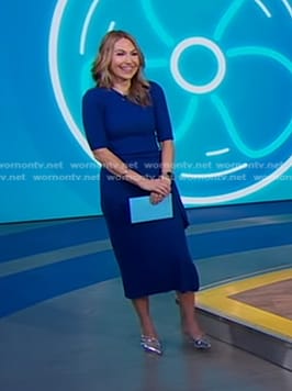 Lori's blue tie waist dress on Good Morning America