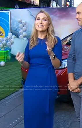 Lori's blue tie waist dress on Good Morning America