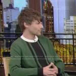 Louis’s green striped sweater on Live with Kelly and Ryan