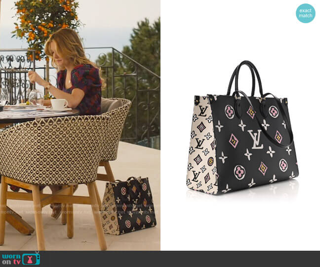 Louis Vuitton On The Go Tote in Wild at Heart worn by Daphne (Meghann Fahy) on The White Lotus