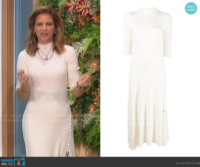 Maje Lace-up Knitted Dress worn by Natalie Morales on The Talk