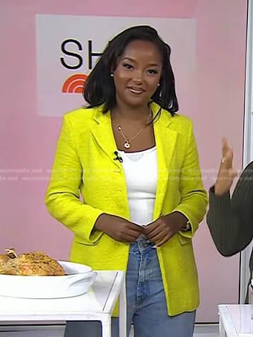 Makho’s yellow textured blazer on Today