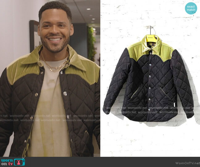 Marni Lemonade Nylon Iconic Damier Quilted Jacket worn by (Deric Augustine) on All American