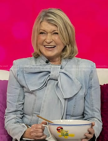 Martha’s denim tie neck blouse on Today