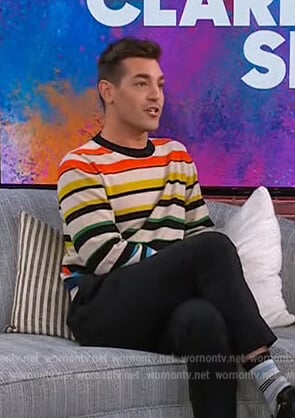 Matt Rogers' stripe sweater on The Kelly Clarkson Show