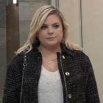 Maxie’s black tweed jacket on General Hospital