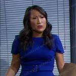 Melinda’s blue belted dress on Days of our Lives