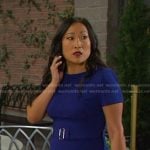 Melinda’s blue belted dress on Days of our Lives