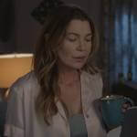 Meredith’s pink satin pajama top on Greys Anatomy