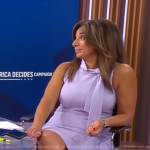 Michelle Miller’s lilac purple tie neck dress on CBS Saturday Morning