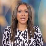 Michelle Miller’s white leopard print dress on CBS Mornings