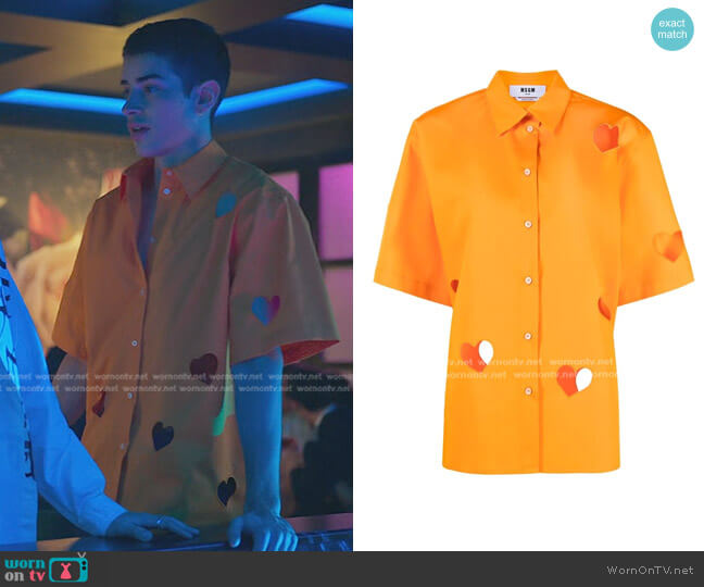 MSGM Heart Cut-Out Tailored Shirt worn by Patrick Blanco (Manu Rios) on Elite