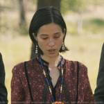 Monica’s red floral dress on Yellowstone