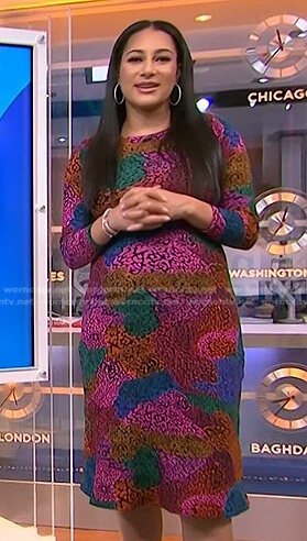 Morgan’s multicolor printed dress on NBC News Daily