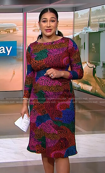 Morgan’s multicolor printed dress on NBC News Daily