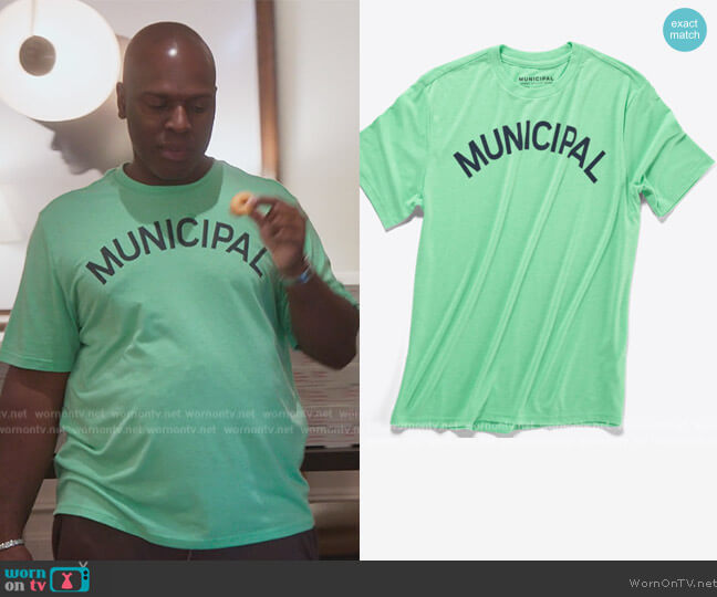 Municipal Origin Superblend T-shirt worn by (Corey Gamble) on The Kardashians