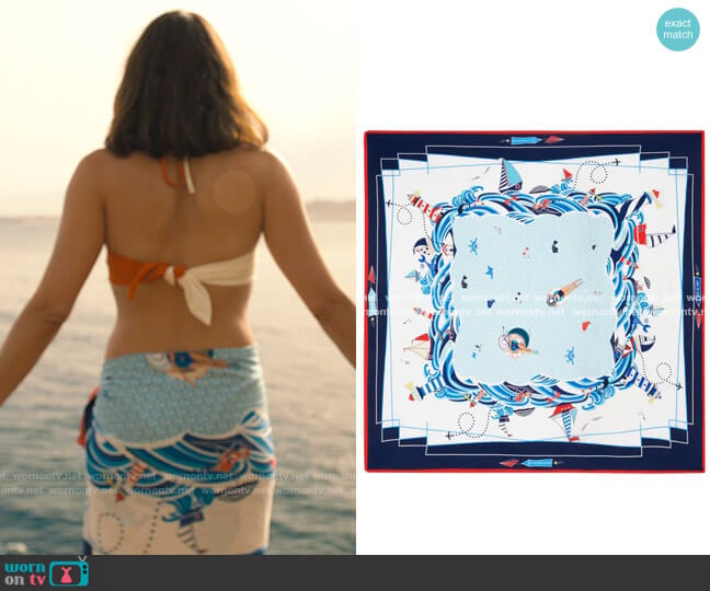 My Beachy Side Chou Chou Scarf worn by Harper Spiller (Aubrey Plaza) on The White Lotus