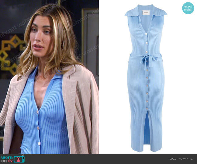 Nanushka Sleeveless Ribbed-Knit Dress worn by Sloan Peterson (Jessica Serfaty) on Days of our Lives