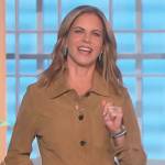 Natalie’s brown suede shirt on The Talk