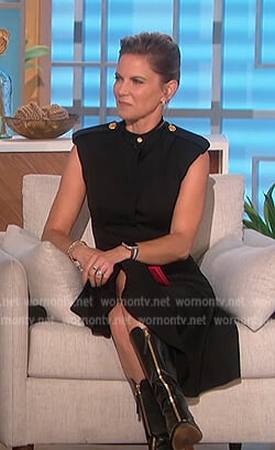 Natalie's black dress with button shoulders on The Talk