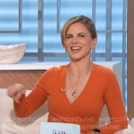 Natalie’s orange knit wrap dress on The Talk