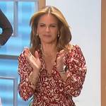 Natalie’s red printed wrap dress on The Talk