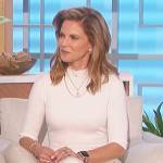 Natalie’s white ribbed button side dress on The Talk