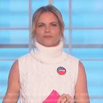 Natalie’s white sleeveless turtleneck sweater on The Talk