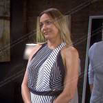 Nicole’s black and white stripe dress on Days of our Lives