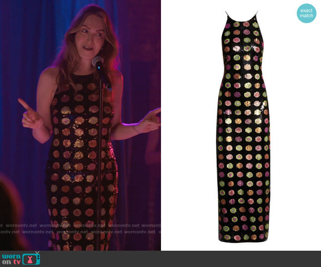 Nicole Miller Sequin Polka-Dot Halter Gown worn by Tess Van De Berg (Jamie Clayton) on The L Word Generation Q